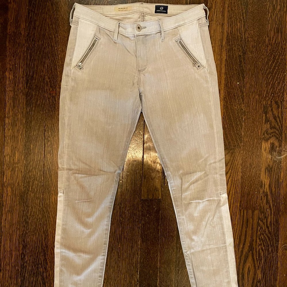 AG "The Willow Zip" Grey Skinny Legging Jeans Sz28